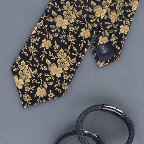 Trafalgar Midas Floral Novelty Silk Necktie In Multi