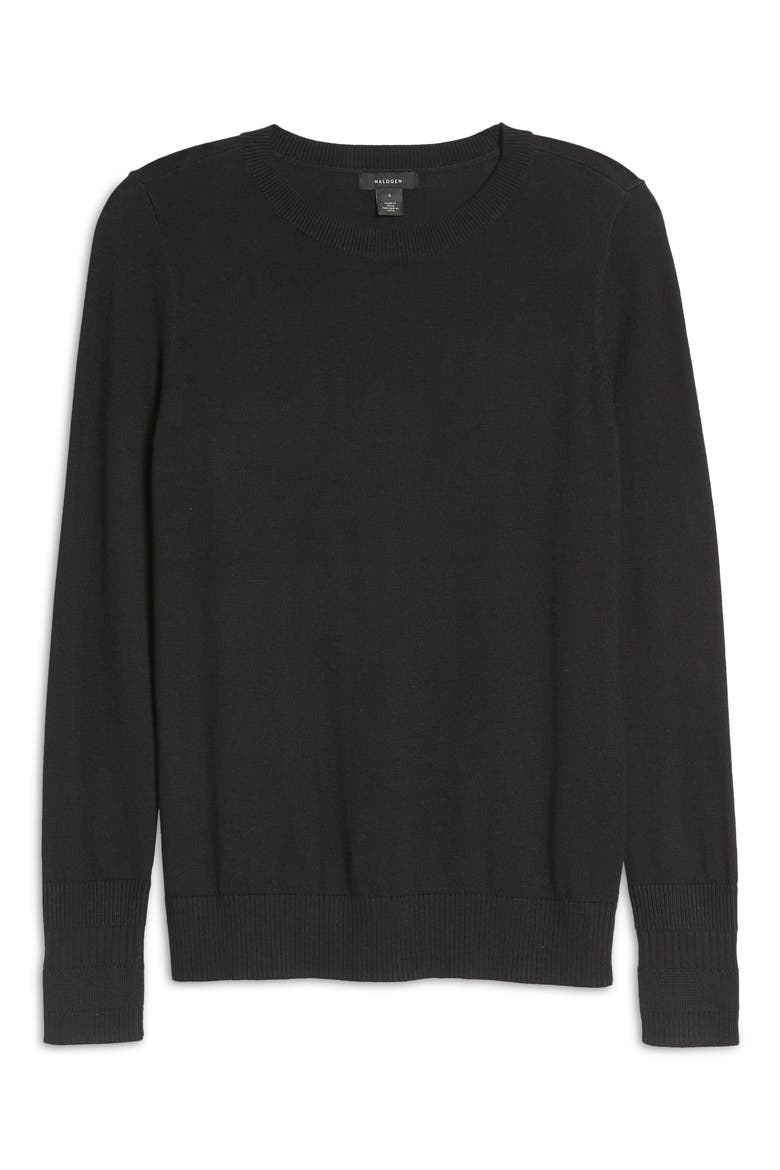 Women's Crewneck Sweater, Alternate, color, BLACK
