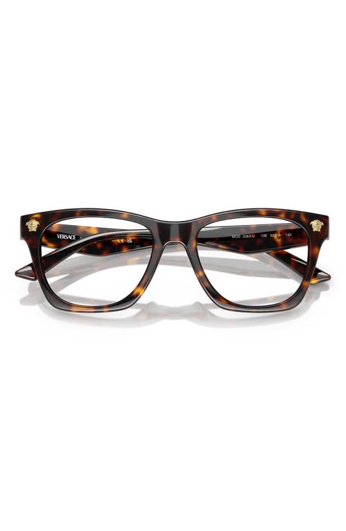 Versace 52mm Pillow Optical Glasses In Havana