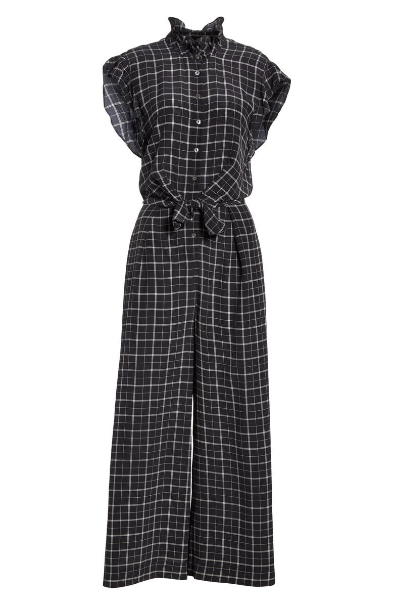 Rebecca Taylor Plaid Silk Jumpsuit, Alternate, color,