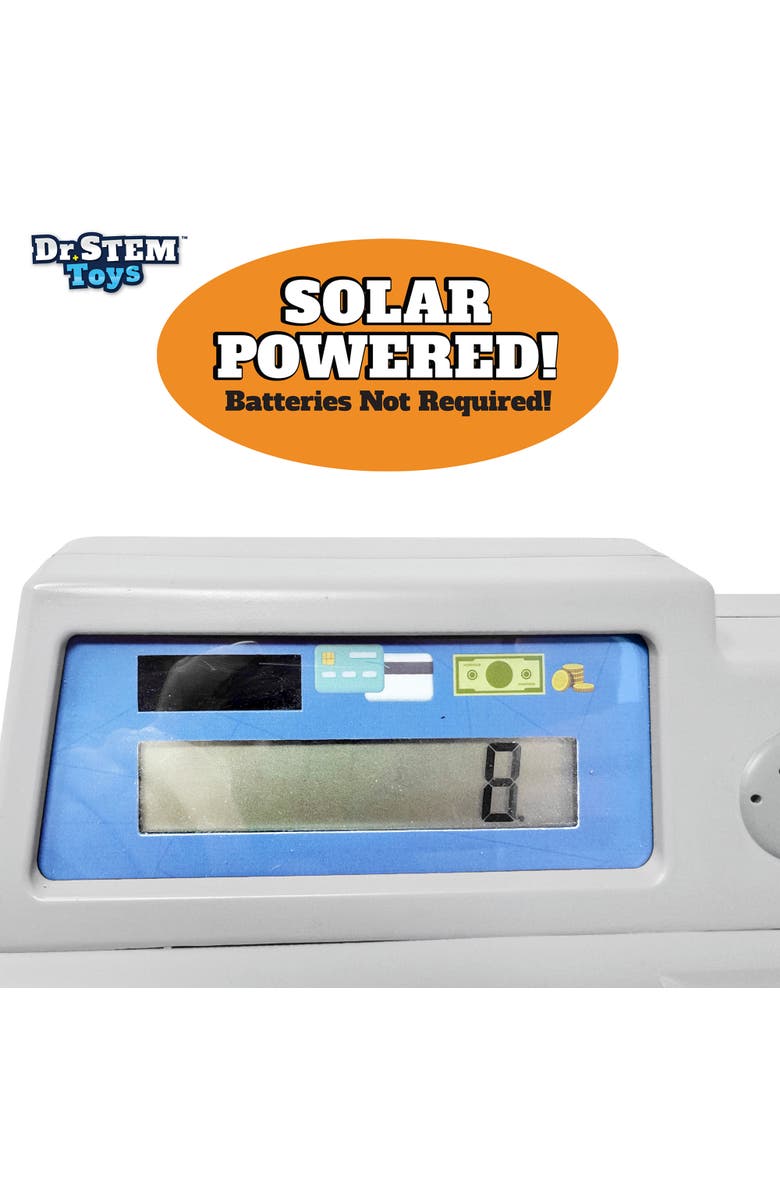 Dr. STEM Toys Dr. Stem Solarpowered Cash Register Gray 68Pc Store & Shopping Roleplay, Alternate, color,