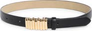 Steve Madden Ridged Plaque Belt