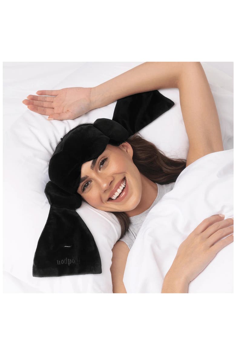 Silk & Velvet Weighted Sleep Mask, Alternate, color, NOIR