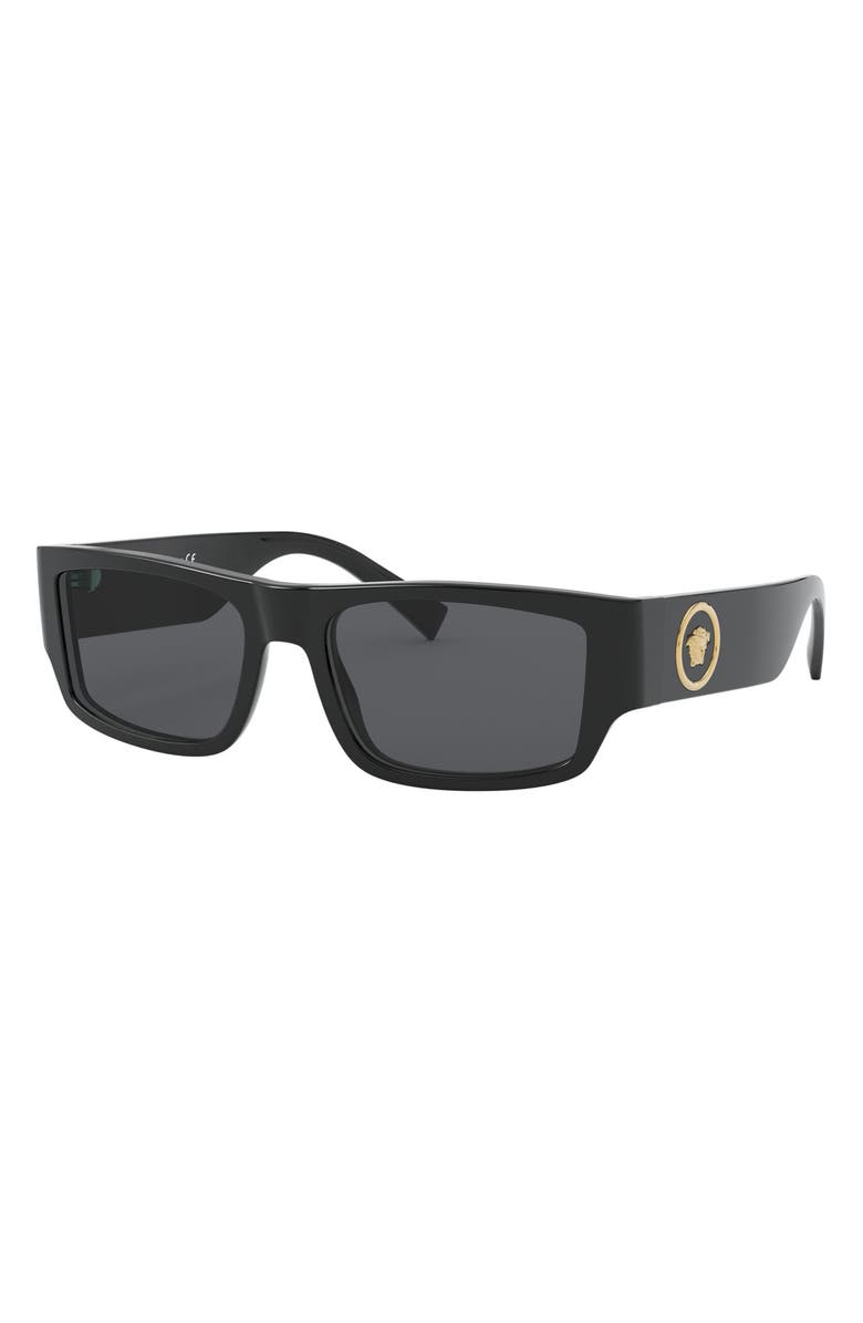Versace 56mm Rectangle Sunglasses, Alternate, color,