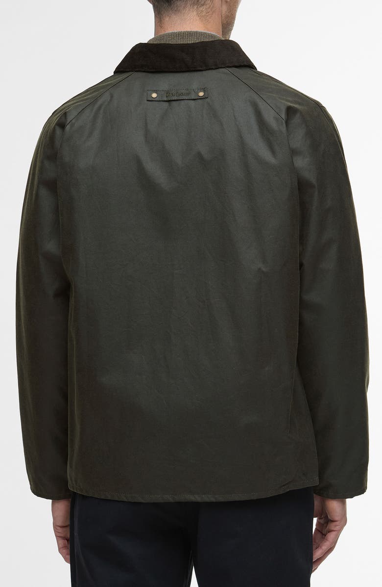 Barbour Lorden Waxed Mackintosh Jacket, Alternate, color, Olive