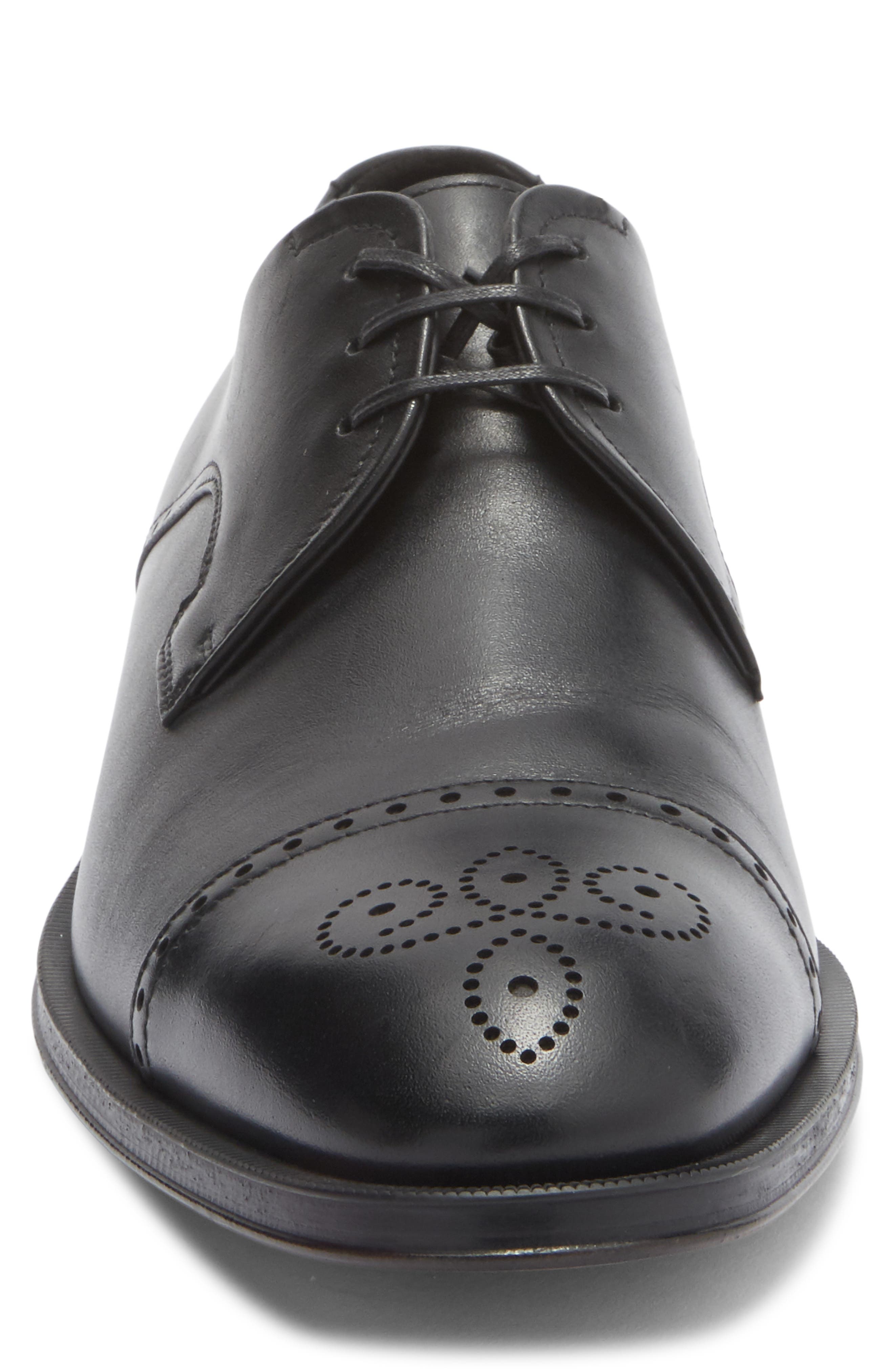 BOSS Derrek Brogue Cap Toe Derby, Alternate, color, Black