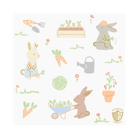 Bunnies In The Garden  Stickers