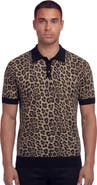 Lords of Harlech Leopard Mens Merino Silk Cashmere Polo