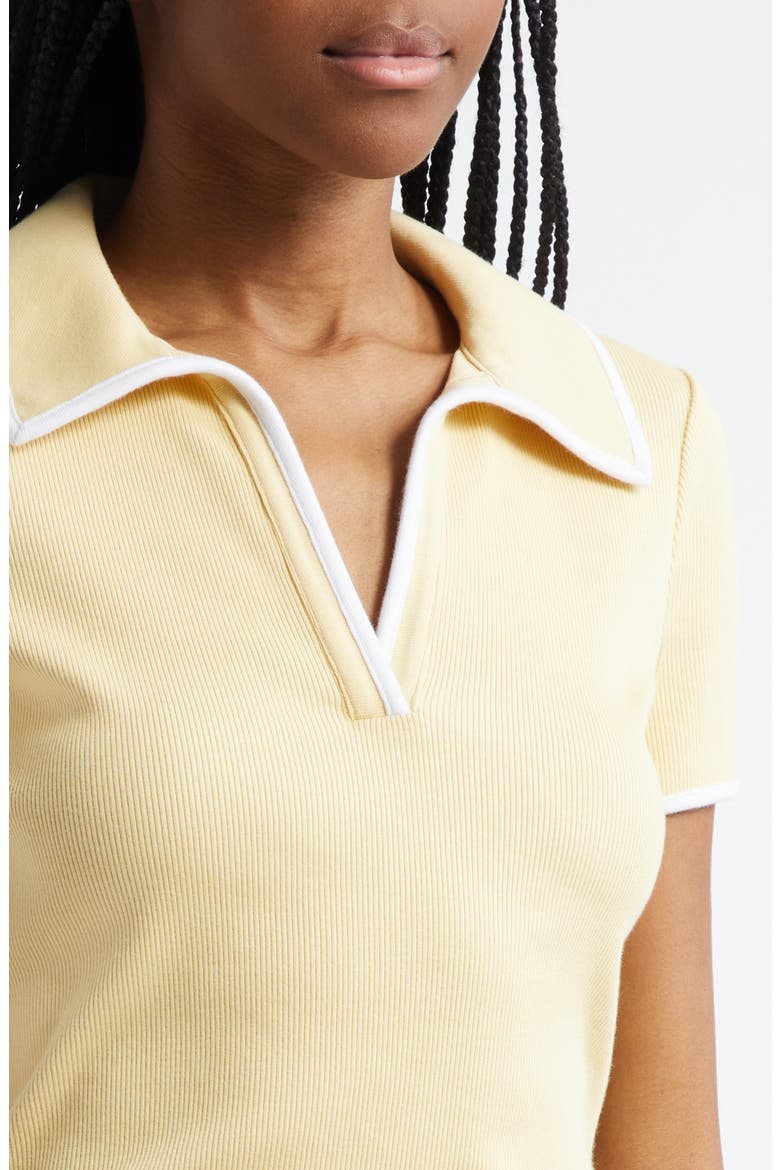 Kearney Contrast Trim Rib Polo, Alternate, color, CHAMOMILE