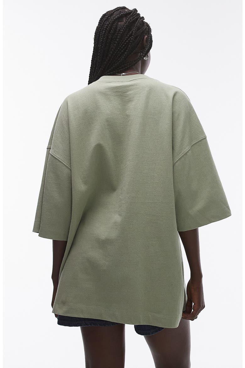 Oversize Cotton Drop Shoulder T-Shirt, Alternate, color, KHAKI