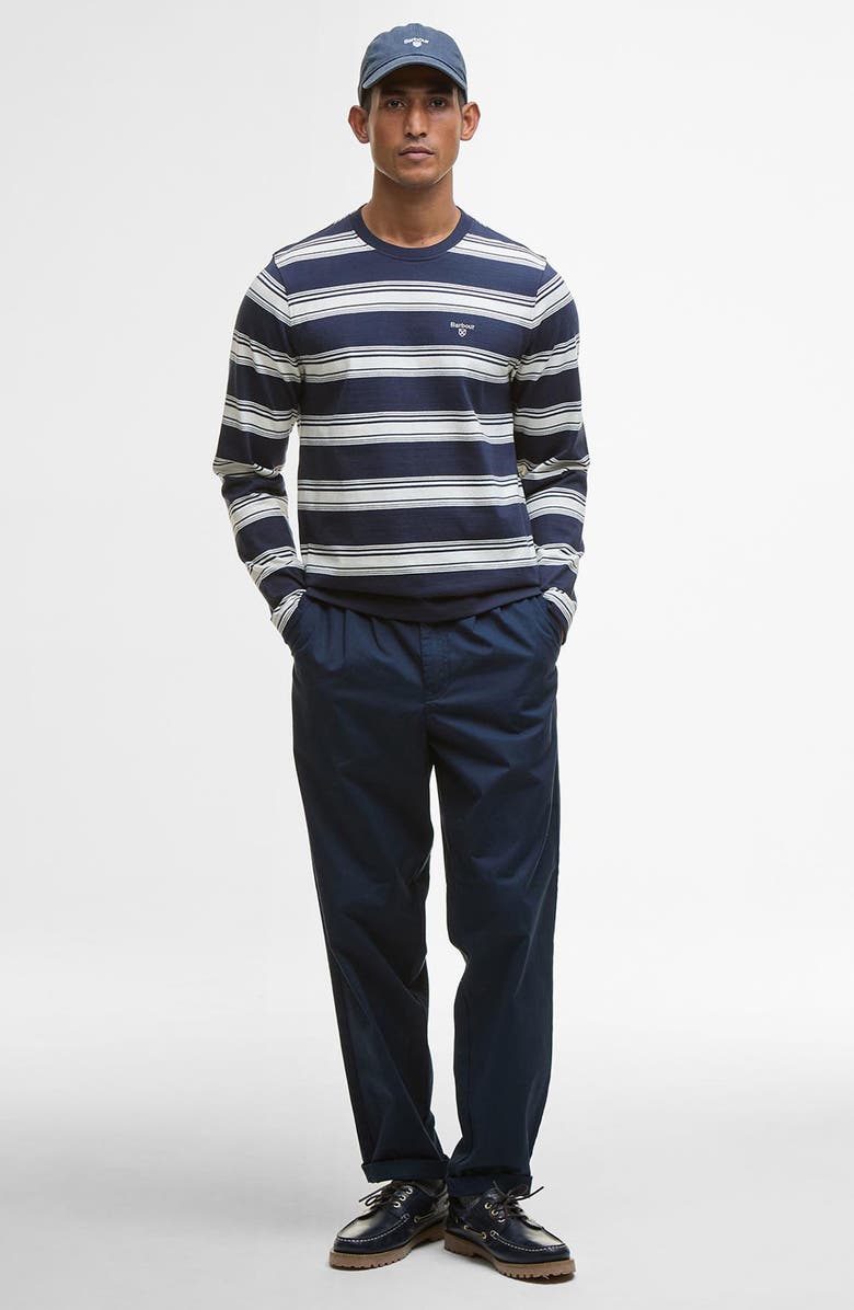 Barbour Plaistow Stripe Long Sleeve Cotton T-Shirt, Alternate, color, Navy