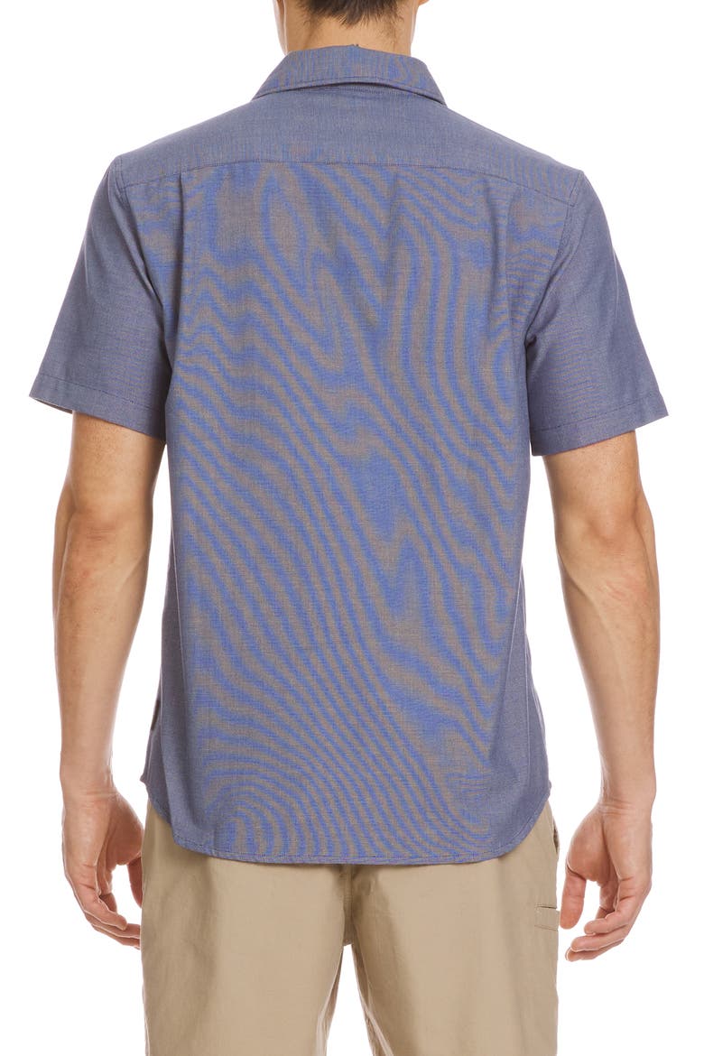 Shoreline Short Sleeve Button-Up Shirt, Alternate, color, AUTHENTIC INDIGO