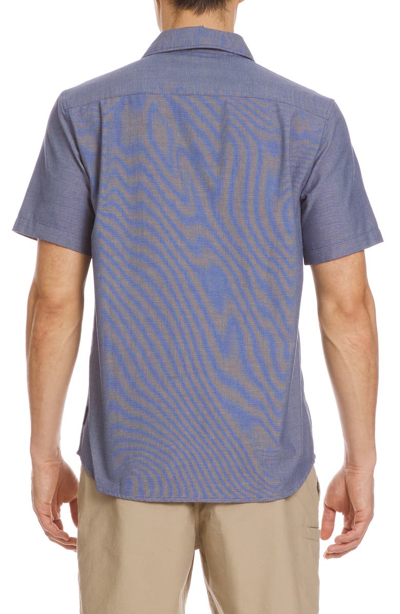 Quiksilver Shoreline Short Sleeve Button-Up Shirt, Alternate, color, Authentic Indigo