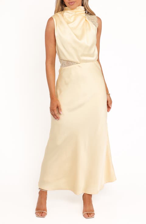 Anabelle Halter Neck Lace Maxi Dress