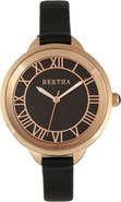 BERTHA Madison Sunray Dial Leather-Band Watch