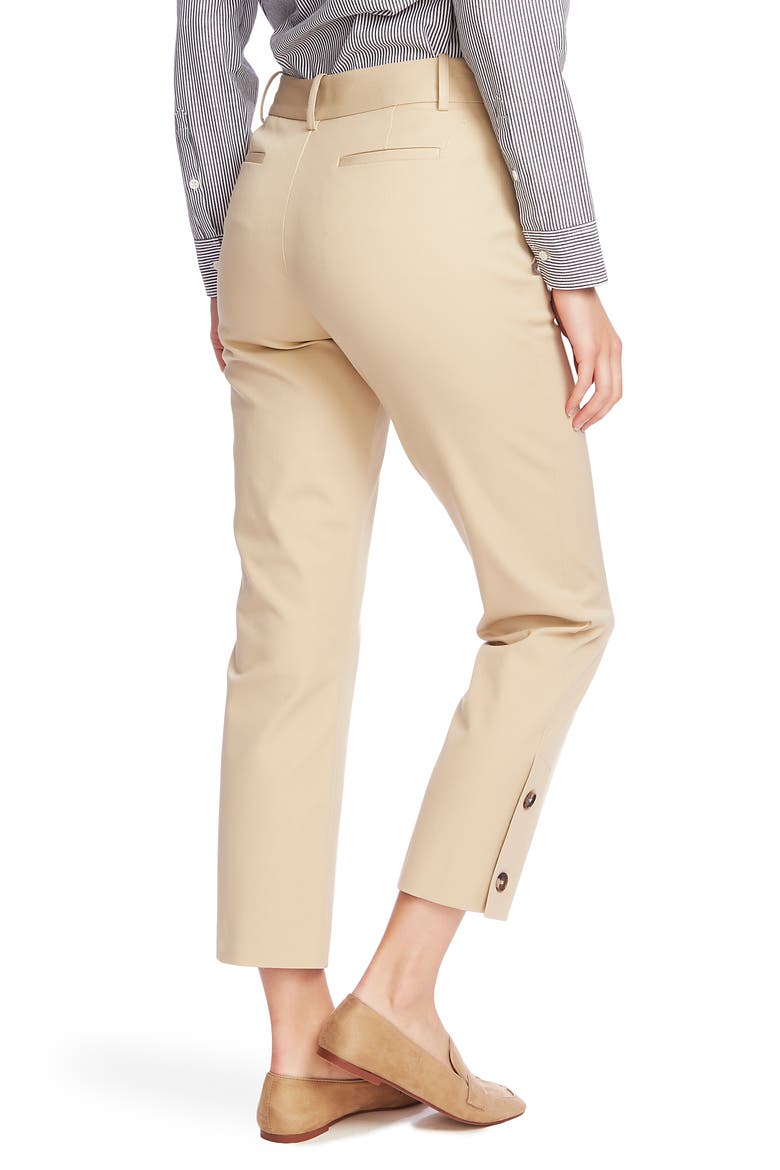 Button Detail Ankle Pants, Alternate, color, CLASSIC KHAKI
