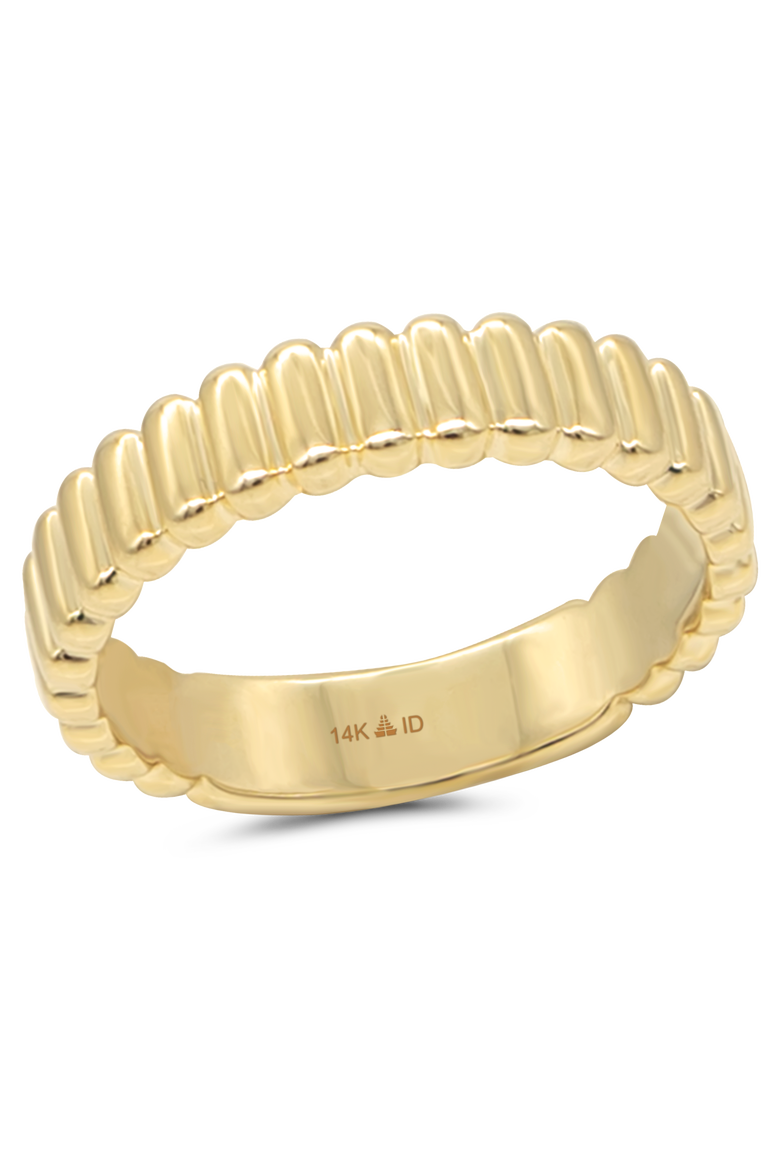 Ribbed Band Ring in 14K Gold, 5mm, Alternate, color, Yellow Gold