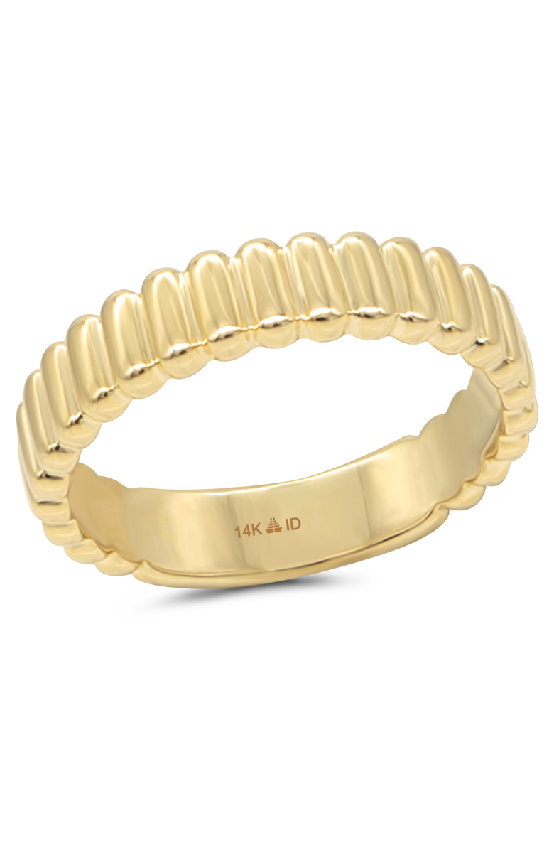 DEVATA Ribbed Band Ring in 14K Gold, 5mm, Alternate, color, Yellow Gold