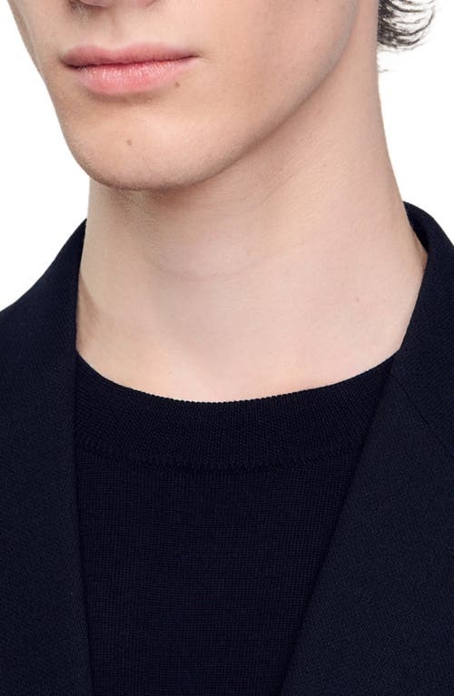 Sandro Wool Suit Jacket In Navy Blue