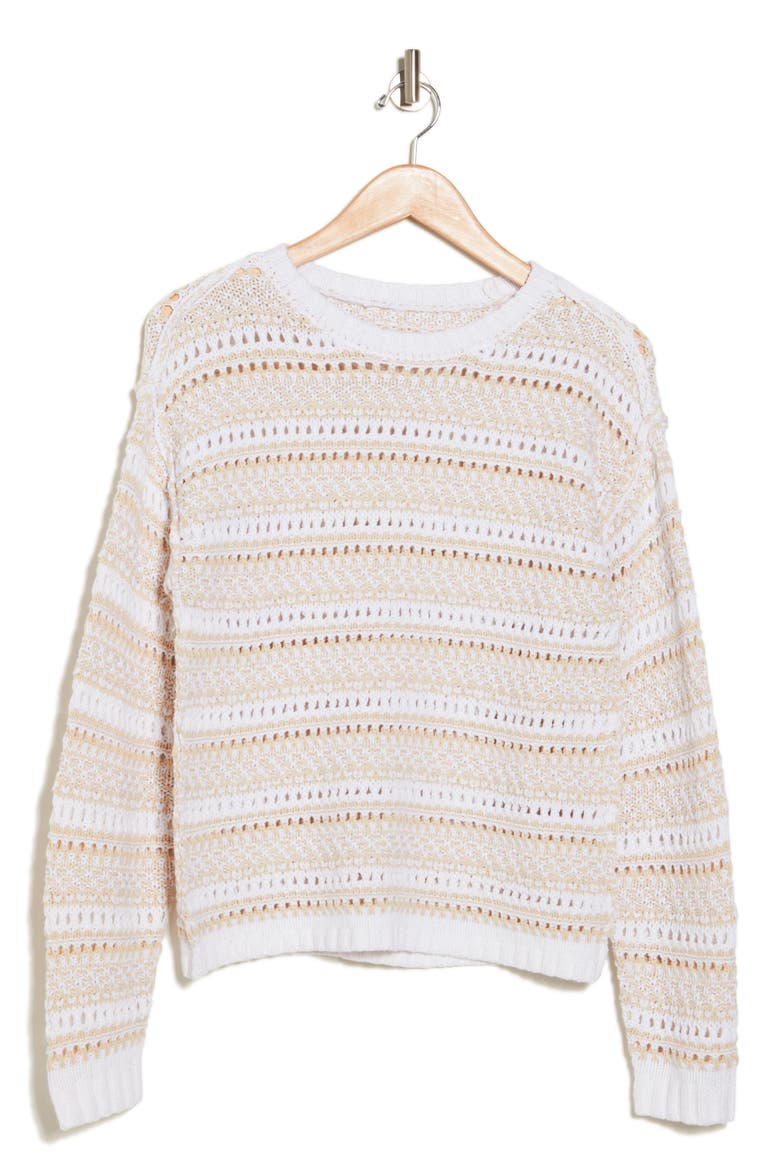May Tonal Sweater, Alternate, color, BRIGHT WHITE/ ALMOND MILK