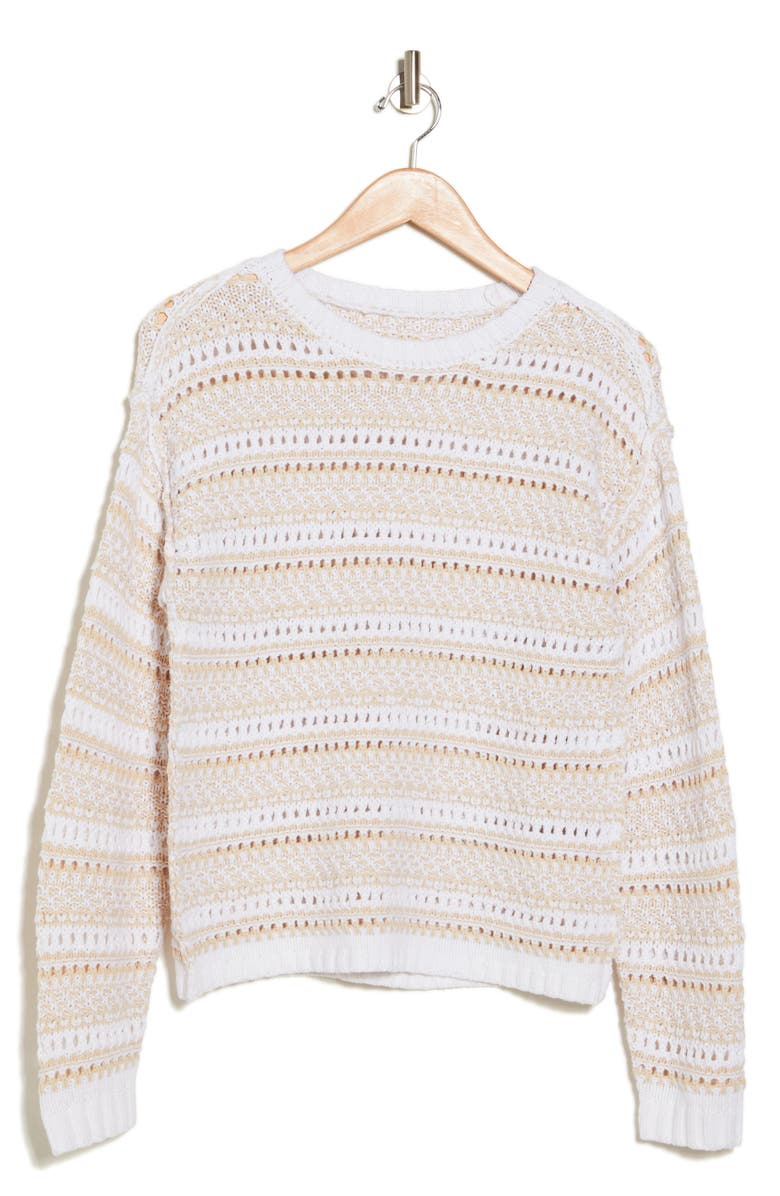 BY DESIGN May Tonal Sweater, Alternate, color, Bright White/ Almond Milk