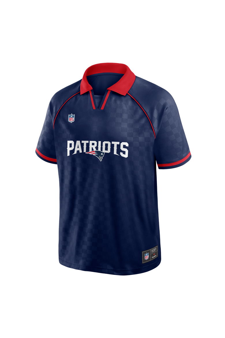 Men's Fanatics Navy/Red New England Patriots Homerun Raglan V-Neck Polo, Alternate, color, Navy