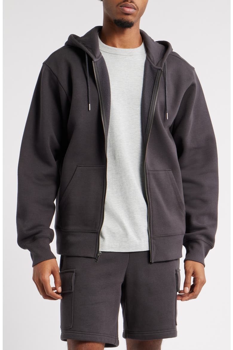 Front Zip Hoodie, Main, color, BLACK FADED