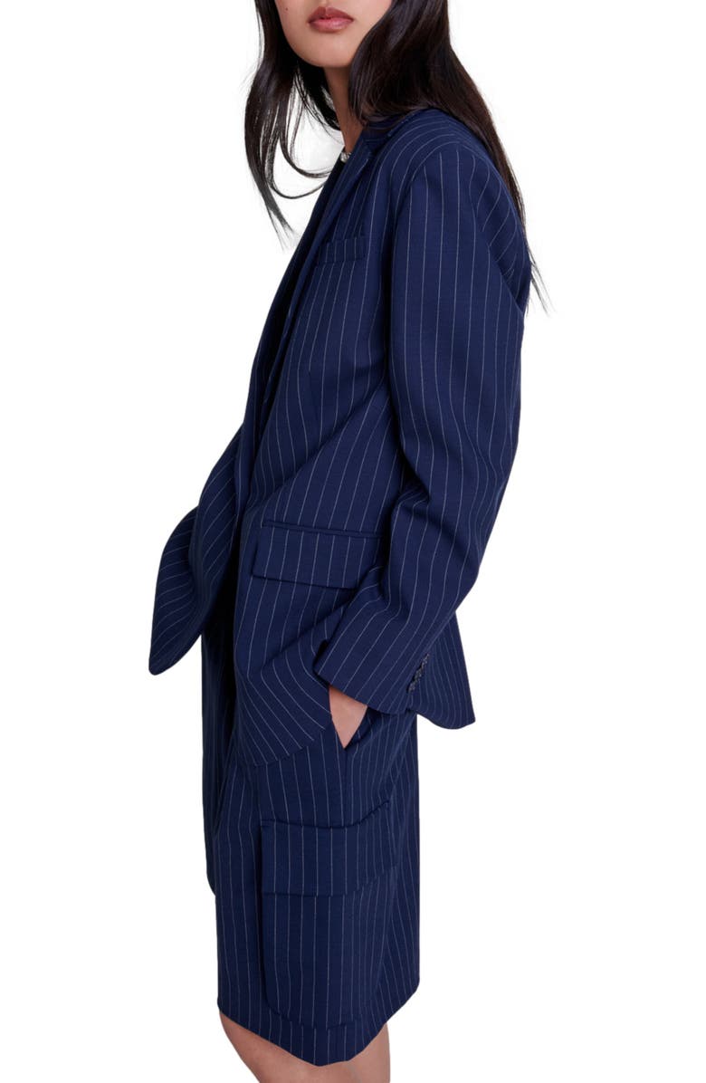 maje Striped suit jacket, Alternate, color, 