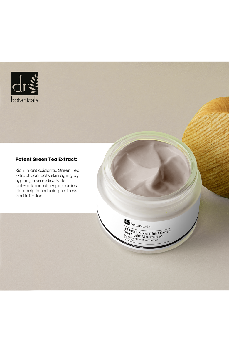 DR BOTANICALS 12-Hour Overnight Green Tea Night Moisturiser 50ml, Alternate, color, White