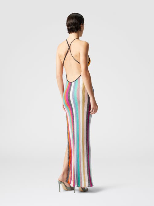 Missoni Striped Metallic Crochet-knit Maxi Dress In Multicoloured