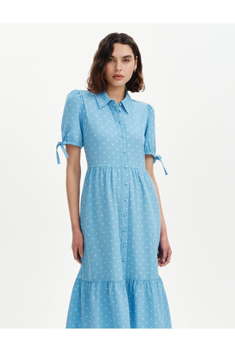 Estee Midi Shirt Dress, Alternate, color, Blue Spot