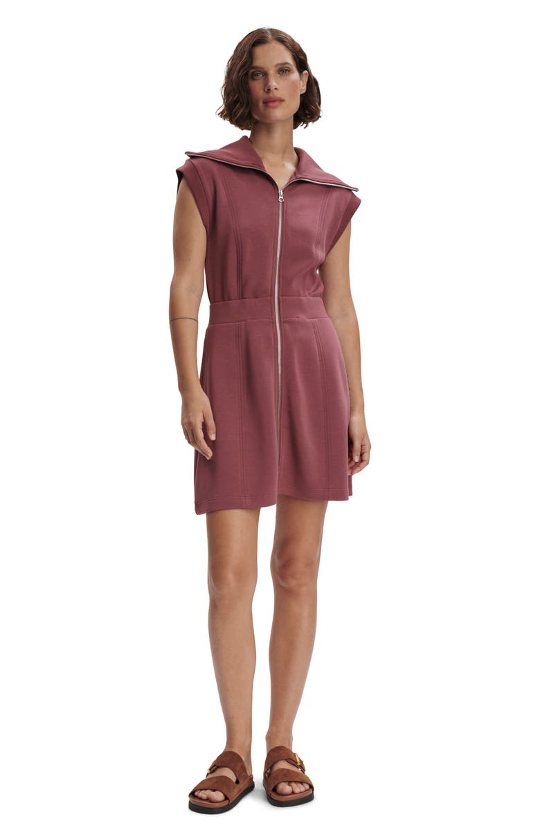 Varley Rebecca Zip Through Minidress, Alternate, color, Wild Rhubarb
