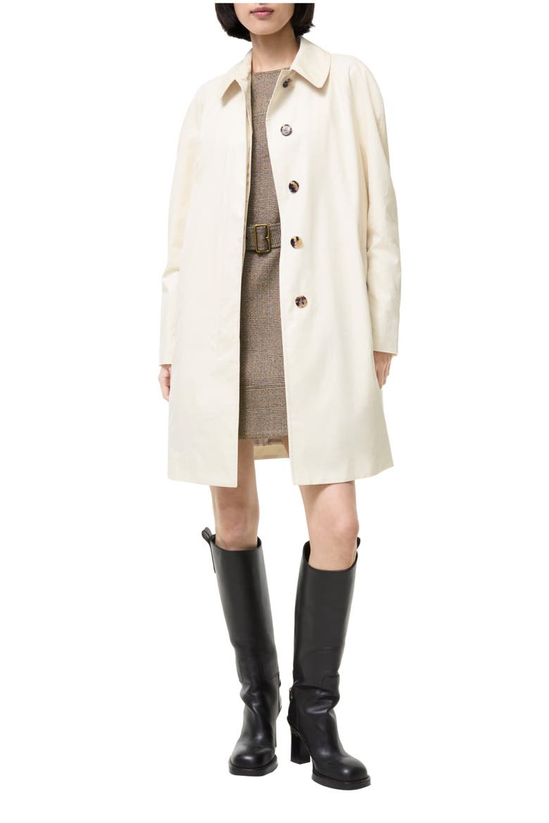 Mid-length Tropical Gabardine Tickhill Car Coat, Main, color, Tundra white