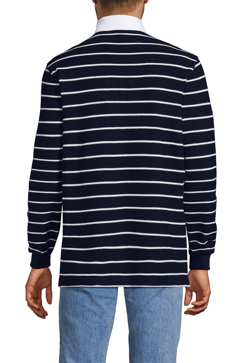 Long Sleeve Honeycomb Pique Rugby, Alternate, color, Radiant Navy Classic Stripe