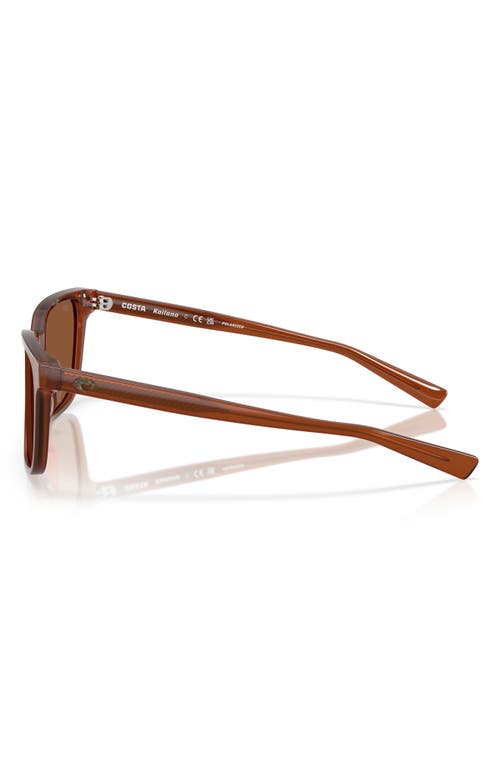 Costa Del Mar Kailano 53mm Polarized Square Sunglasses In Red Sands/copper