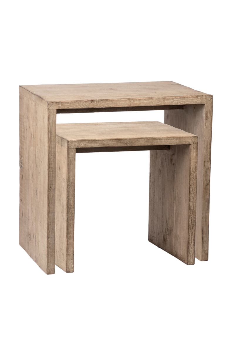 Koskinen Reclaimed Pine Wood Nesting Tables, Main, color, Natural