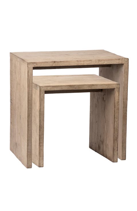 Koskinen Reclaimed Pine Wood Nesting Tables (Set of 2)