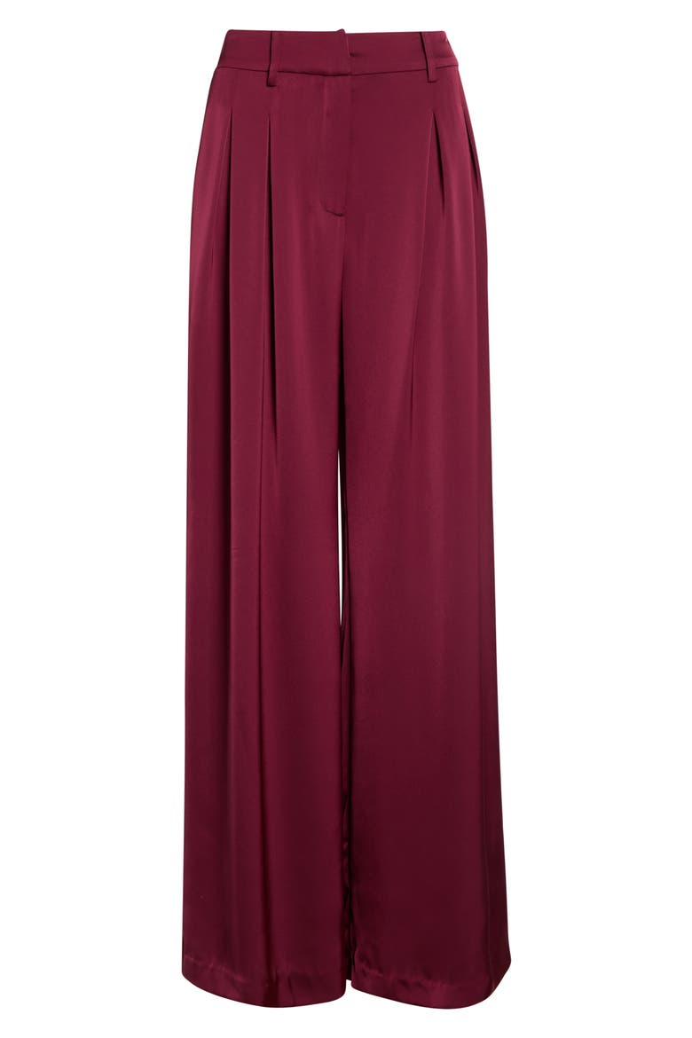 Oscar Pleated Pants, Alternate, color, CRANBERRY