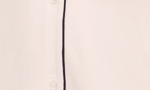 Eberjey Gisele Relaxed Jersey Knit Short Pajamas In Pure Ivory/navy