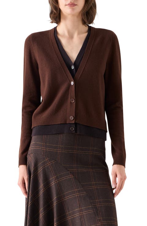 Wool & Cashmere Trompe l'Oeil Cardigan