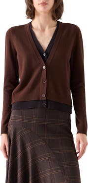 Akris punto Wool & Cashmere Trompe l'Oeil Cardigan
