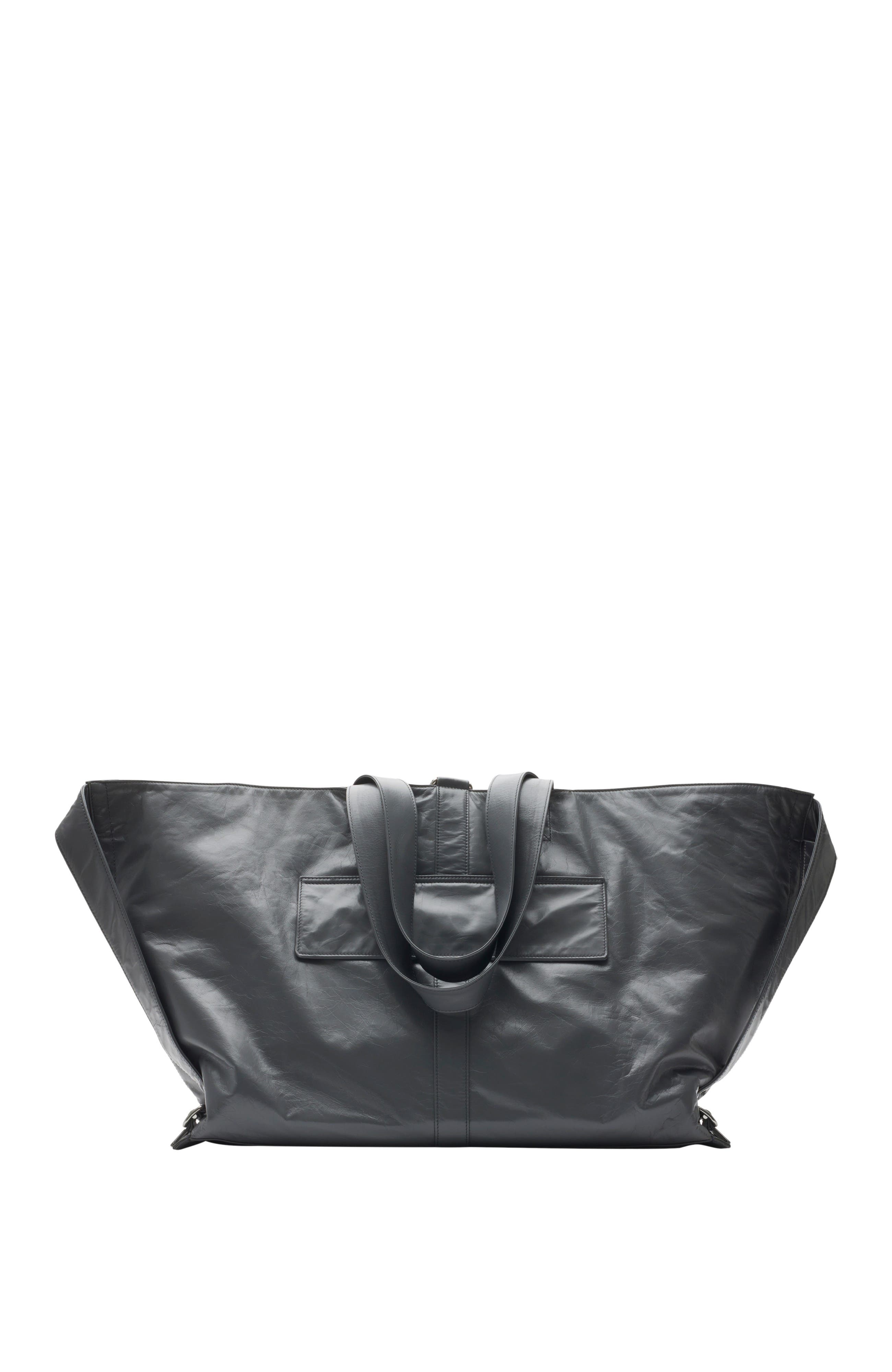 Burberry Large Leather Tent Bag, Main, color, 