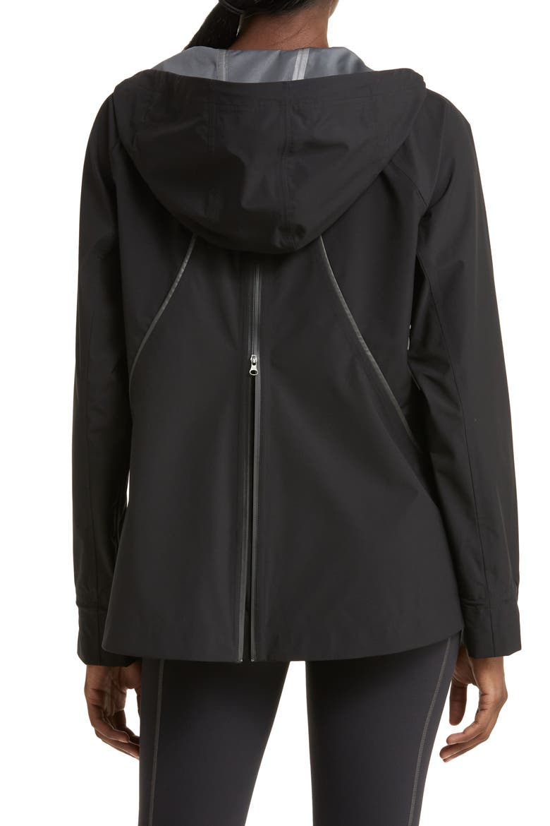 Commute Hooded Water Resistant Rain Jacket, Alternate, color, BLACK
