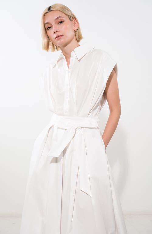 Freemarket Pleated Cap Sleeve Midi Dress In Off White