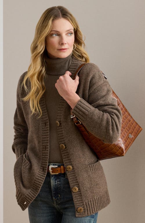 Ralph Lauren Wool-blend V-neck Cardigan In Brown