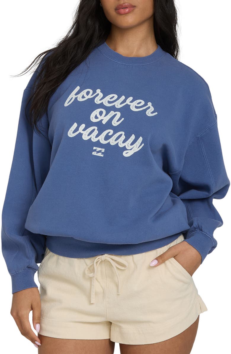 Billabong Treasure Cay Graphic Sweatshirt, Main, color, Dutch Blue