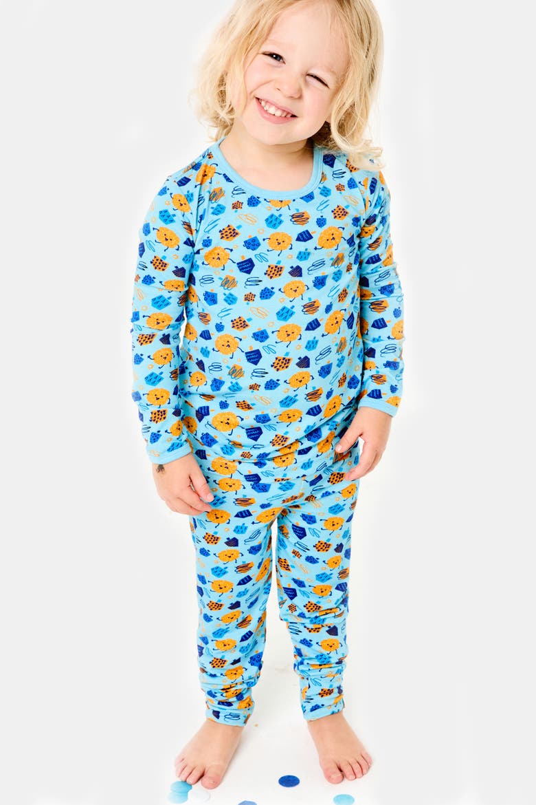 Long Sleeve Pajama Set - Hanukkah Dreidels, Alternate, color, Dreidel, Dreidel, Dreidel