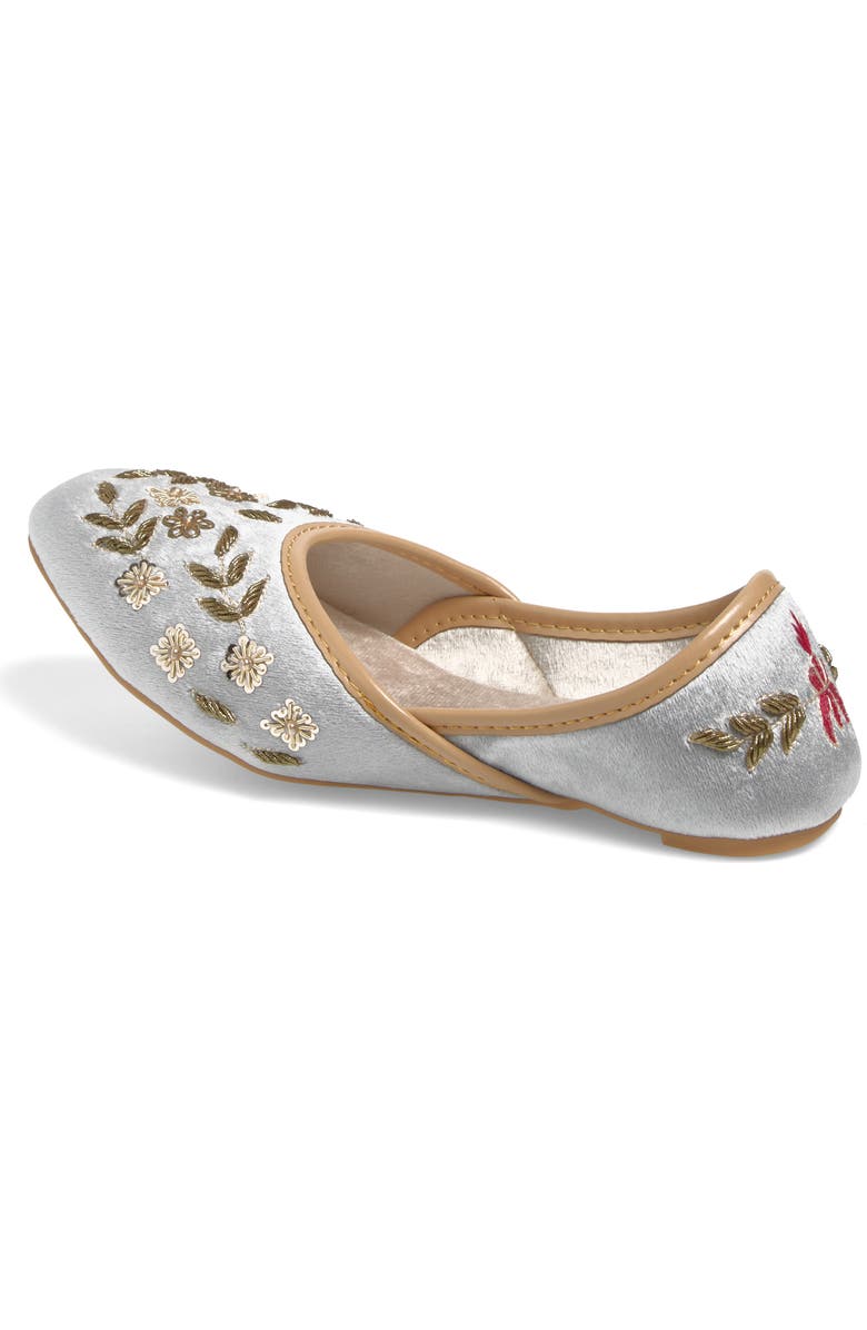 FUCHSIA Nawal Embroidered Flat, Alternate, color, Gray