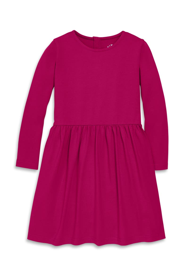 Kids Long Sleeve Perfect Pocket Dress, Main, color, Raspberry