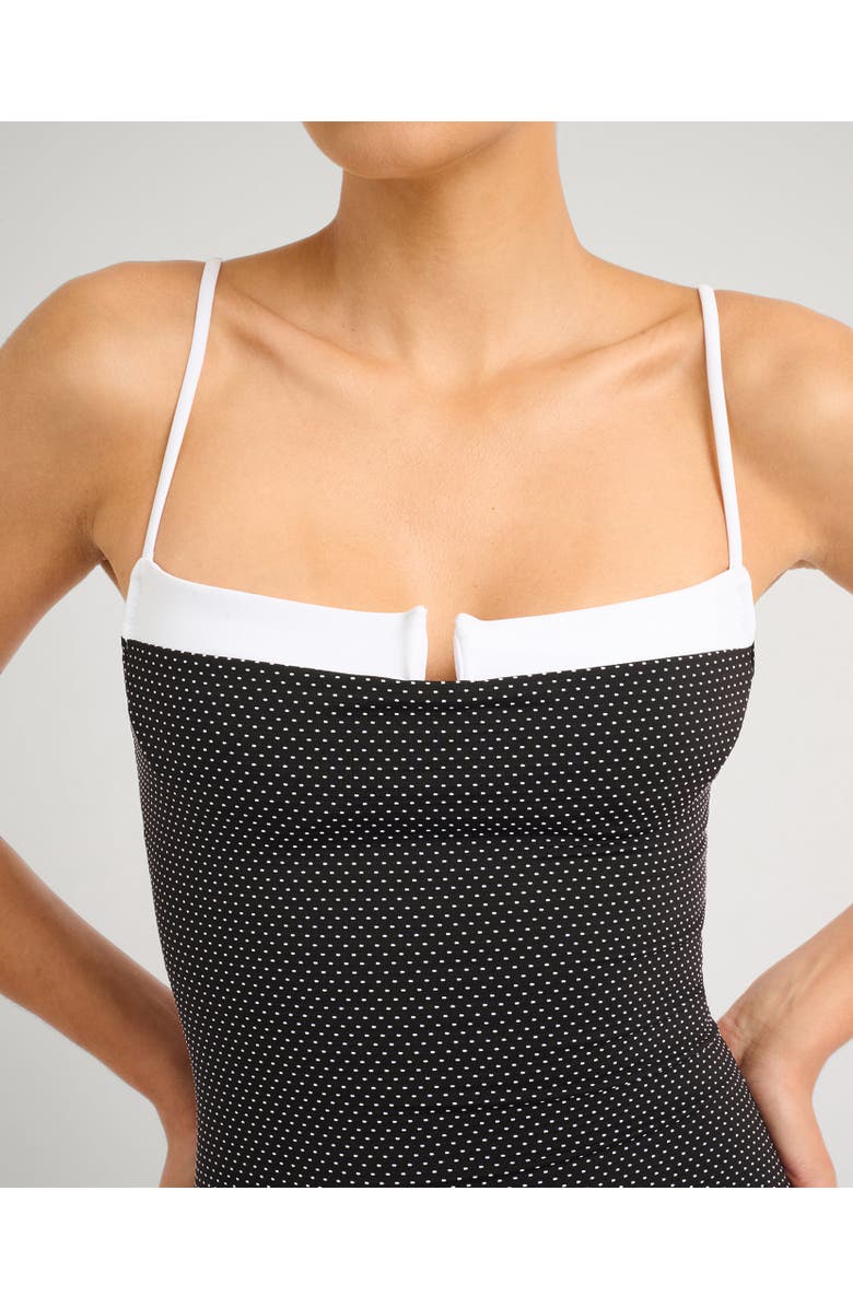 Onia Micro Polka Dot Melanie One Piece, Alternate, color, Black/White